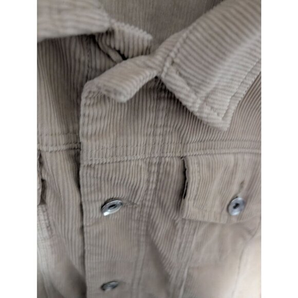 RSQ Mens Beige Corduroy Jacket Large Button-Up Casual Chore Coat - Picture 5 of 7